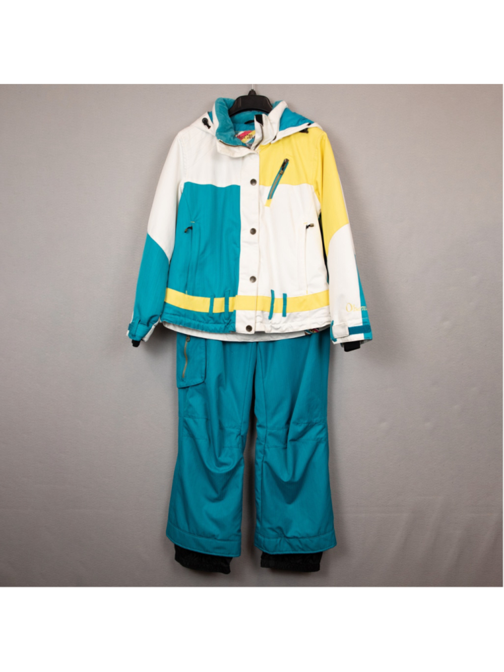 Girls Obermeyer teal/white ski jacket and pants-12